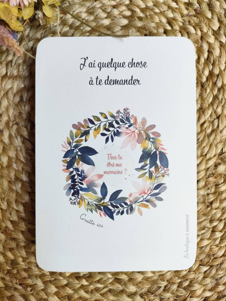 Carte à gratter Veux tu être ma marraine, carte demande marraine, carte surprise marraine image 6