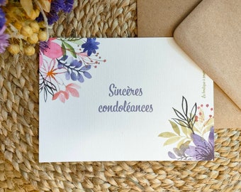 Carte florale Sincères Condoléances