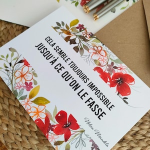 Carte florale citation