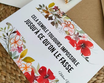 Carte florale citation