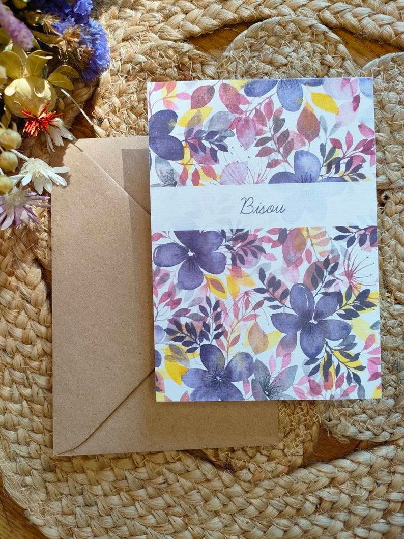 Carte "Bisous" & son enveloppe kraft image 5