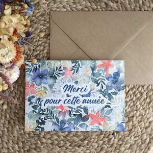 Carte à planter merci pour cette année, cadeau maîtresse, cadeau maître, cadeau école
