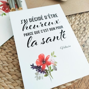 Carte florale citation