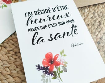 Carte florale citation