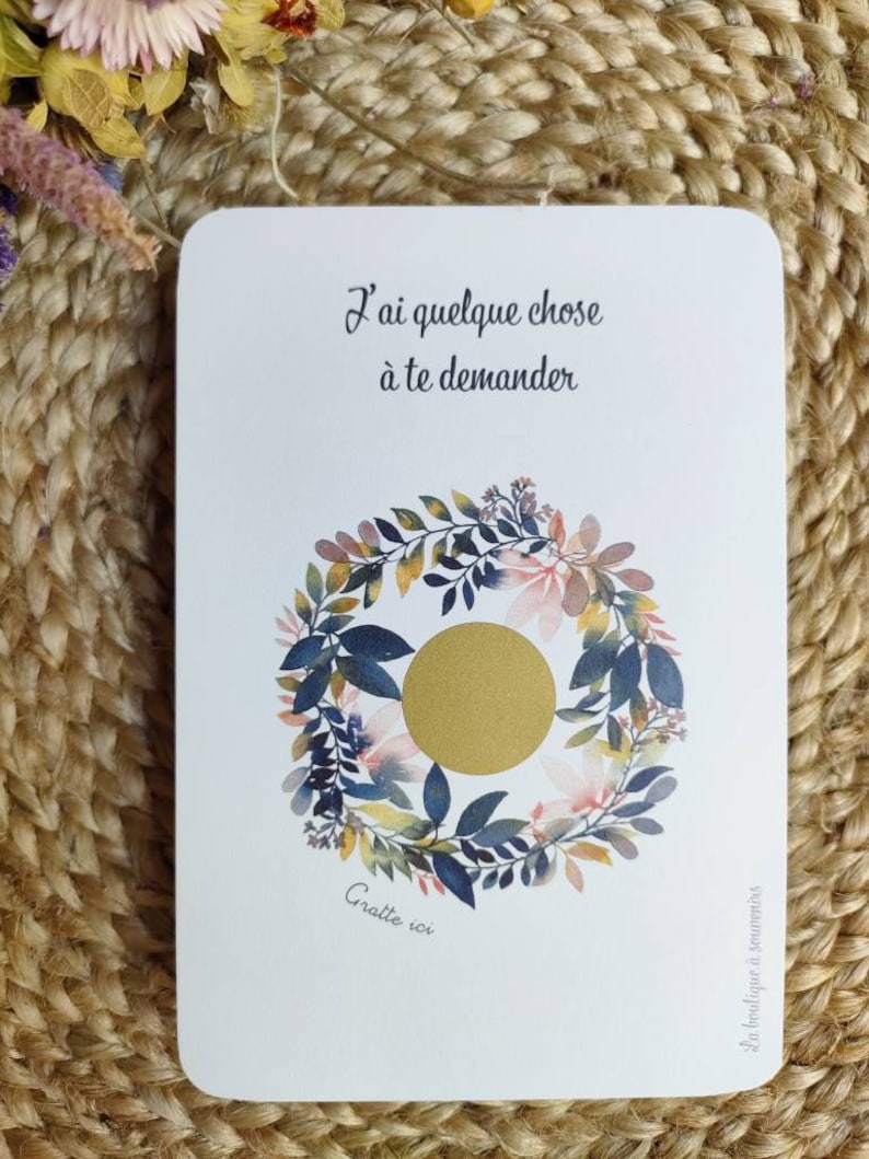 Carte à gratter Veux tu être ma marraine, carte demande marraine, carte surprise marraine image 7
