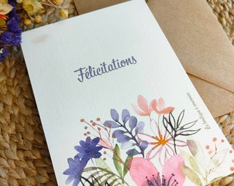 Carte florale félicitations
