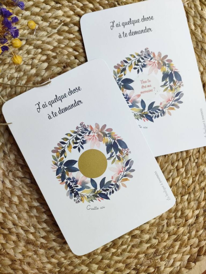 Carte à gratter Veux tu être ma marraine, carte demande marraine, carte surprise marraine image 4