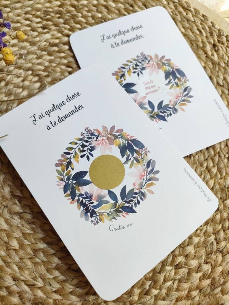 Carte à gratter Veux tu être ma marraine, carte demande marraine, carte surprise marraine image 1