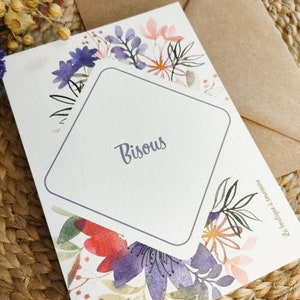 Carte florale Bisous