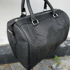 Echte Python Schlangenleder Reisetasche aus echtem Leder Kreuz Schulter Frau Handtasche Tasche