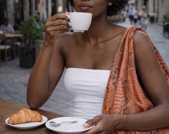 Torba typu hobo ze skóry pytona | Elegancka, opadająca torba damska