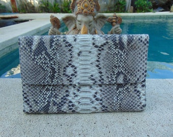 Portafoglio in pelle di pitone: borsa in pelle esotica fatta a mano