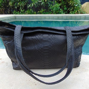 Schwarze Python Tasche - Schlangenleder Handtasche & Geldbörse, Geschenk für Sie, Ausverkauf