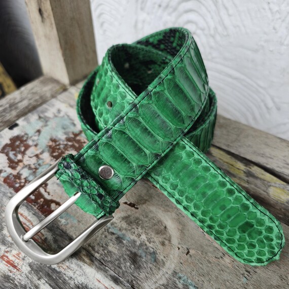 Genuine Python Snakeskin Belt Luxus Handmade Dress Belt  display picture 3