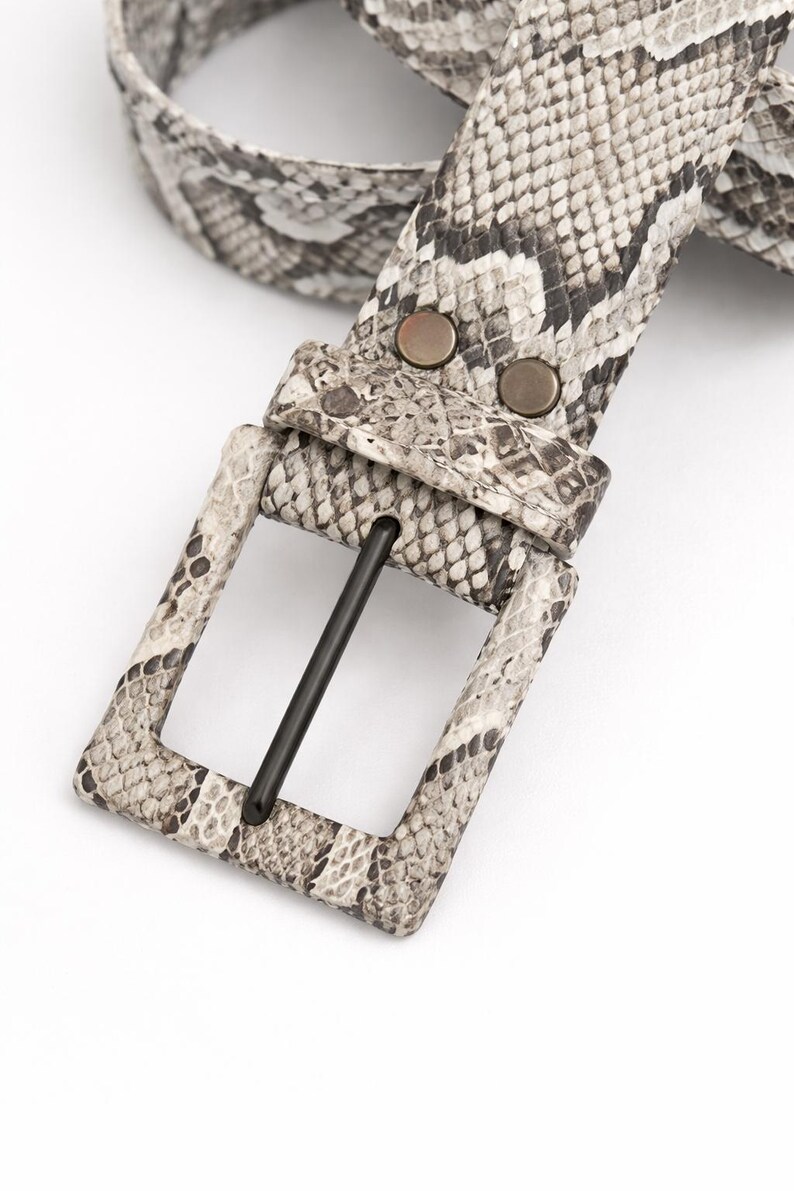 Burmese python snakeskin belt luxus handmade dress belt unisex image 2