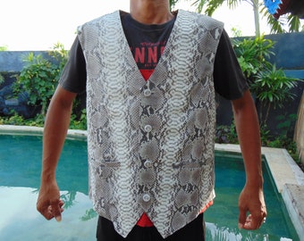 Genuine Snake Skin Handmade Men Vest Jacket Customs Made Order