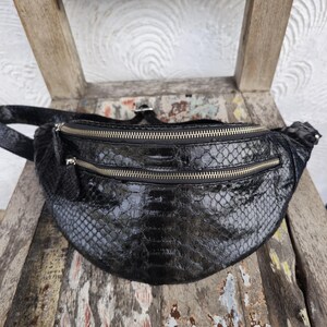 Echte Python Schlangenhaut Gürteltasche - Stylische Schulter Sling für Herren