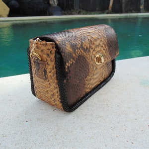 Handgefertigte Echte Python Schlangenleder Einkaufstasche - Echtleder Crossbody Handtasche