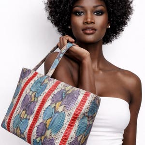 Torba z wężowej skóry: ręcznie robiona torebka typu shopper