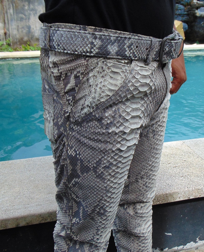 Genuine Python Snakeskin MEN Pants Real Leather Pants Customs Etsy