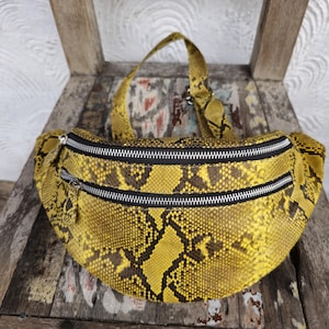 Echte Python Schlangenhaut Gürteltasche - Stylische Schulter Sling für Herren