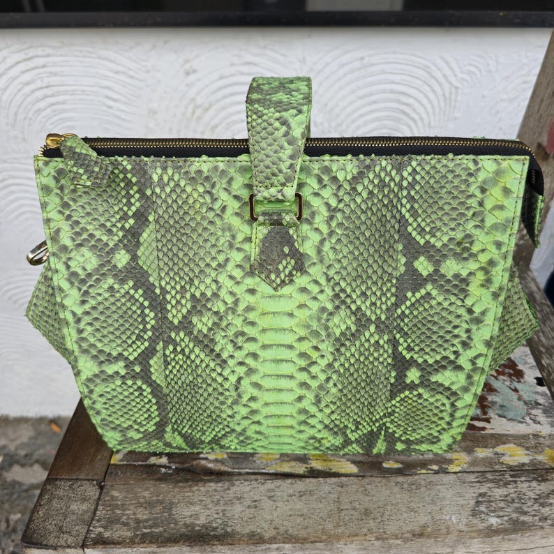 Python Snakeskin Handbag: Crossbody Shoulder Bag image 2