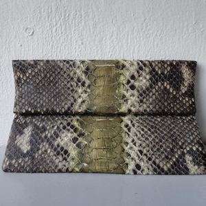 Bolso de mano de piel de serpiente pitón auténtica, hecho a mano – Bolso de viaje