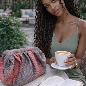 Snakeskin Cloud Bag – Elegant Leather Handbag & Clutch for Women