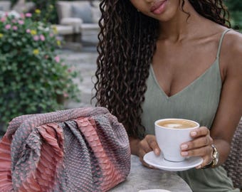 Sac Cloud en peau de serpent - Sac à main et pochette en cuir élégants pour femme