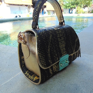 Gold Python Tasche, Python Tasche, Schlangenleder Tasche, Gold Hobo Tasche, Python Geldbeutel, Python Handtasche, Schlangenleder Geldbeutel, Schlangenleder Handtasche, Gold Tasche