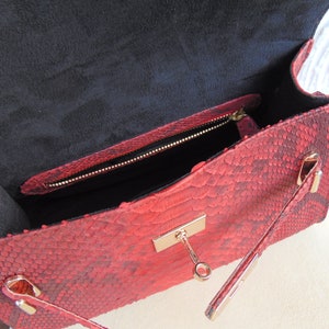 Python Schlangenleder Handtasche: Crossbody Schultertasche Bild 7