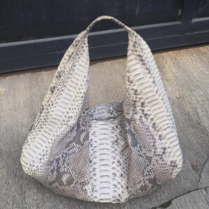 Python Hobo Bag  Luxury Oversize Snakeskin Shoulder Bag large soft tote Purse