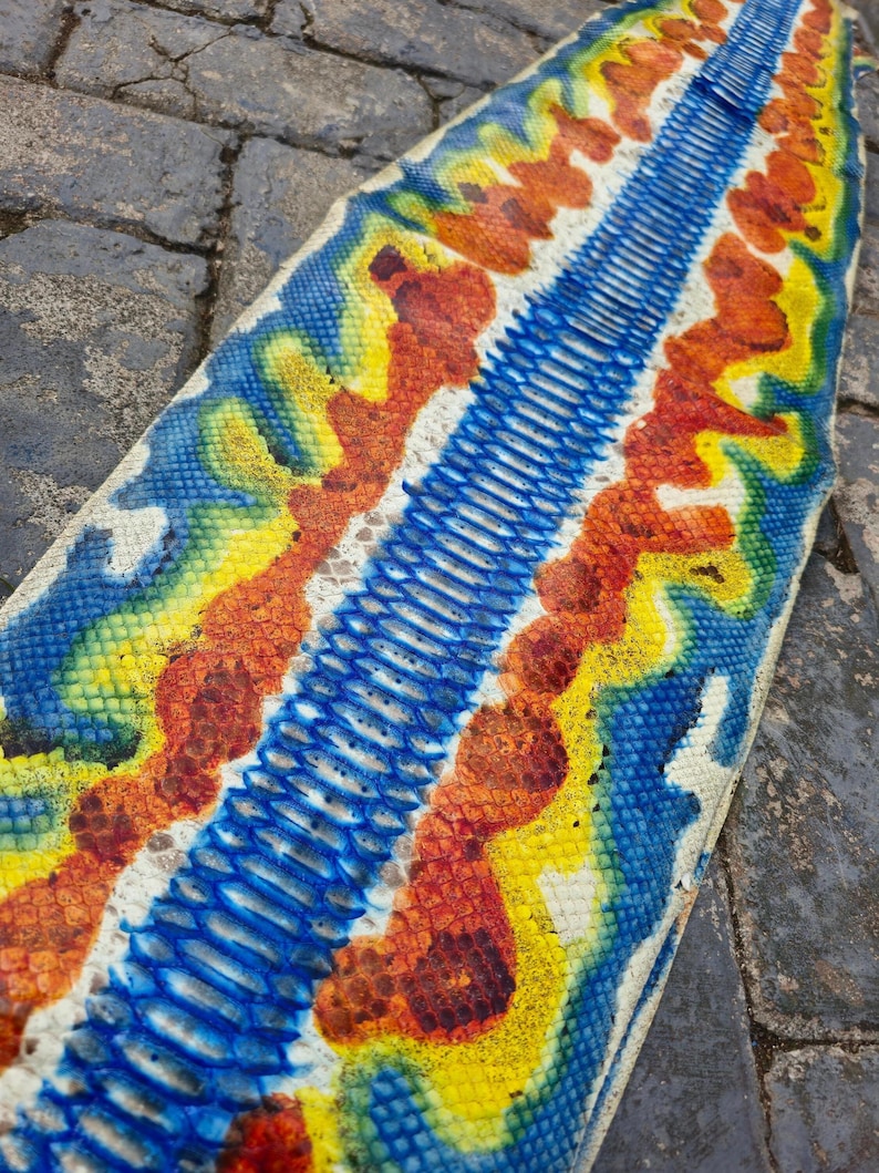 Python Snake Skin Hide: 50-inch Leather for Bags, Jackets image 1