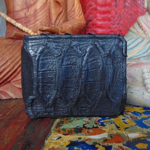 Cartera plegable de piel de serpiente pitón KING genuina para hombre: cartera de negocios minimalista y delgada.