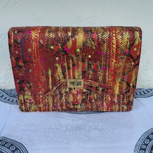 Handgemachte echte Python Schlangenhaut Leder Katzentasche - Einzigartige Luxushandtasche & Geldbörse