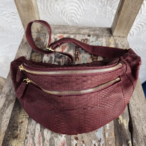 Echte Python Schlangenhaut Gürteltasche - Stylische Schulter Sling für Herren