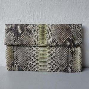Bolso de mano de piel de serpiente pitón auténtica, hecho a mano – Bolso de viaje