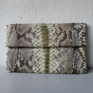 Bolso de mano de piel de serpiente pitón auténtica, hecho a mano – Bolso de viaje