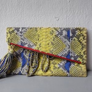 Bolso de mano Indotradeart de piel de serpiente pitón auténtica, hecho a mano – Bolso de viaje
