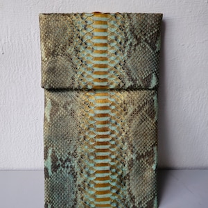Indotradeart Handgefertigte Echte Python Schlangenleder Clutch - Reisehandtasche