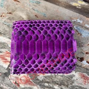Cartera de piel de serpiente pitón auténtica para hombre: plegable, edición limitada exclusiva.