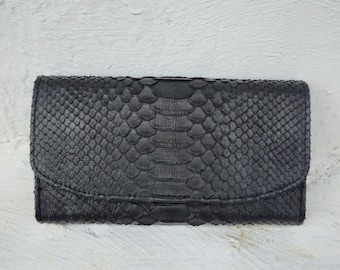 Schlangenleder Geldbörse: Handgefertigte Leder Reißverschluss