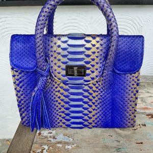 Handgefertigte echte Python Schlangenhaut Tasche Handtasche Handtasche echte Schlangenhaut Tasche echtes Leder Schlangenleder Geldbörse