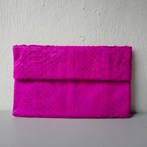 Cartera de piel de serpiente pitón auténtica – Monedero de viaje exótico hecho a mano – Bolso de mano de cuero auténtico