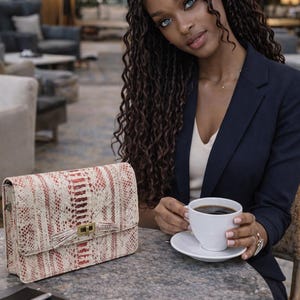 Sac pour chat en cuir peau de serpent et python - Sac à main et sac à main de luxe uniques