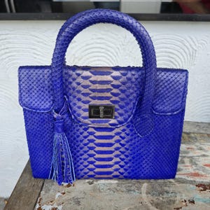 Handgefertigte echte Python Schlangenhaut Tasche Handtasche Handtasche echte Schlangenhaut Tasche echtes Leder Schlangenleder Geldbörse