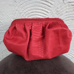 Handgefertigte Echt Python Schlangenleder Wolkentasche - Elegante Lederhandtasche & Clutch für Damen