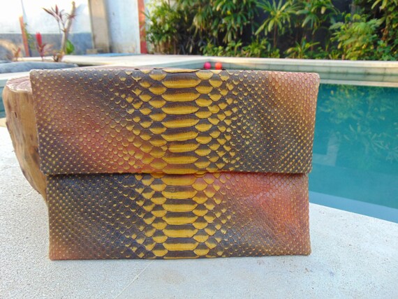 XXL Clutch Bag Handmade Authentic Python Snakeskin Clutch Bag Travel Handbag Etsy Canada