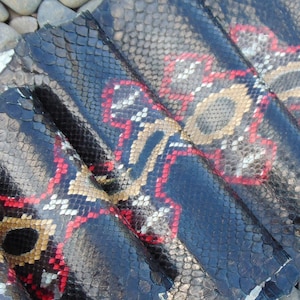 Piel de serpiente pitón genuina de 111 pulgadas, cuero real, para hacer bolsos, chaquetas, etc. Piel de serpiente auténtica.