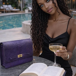 Python slangenleer kattentas – unieke luxe handtas en portemonnee